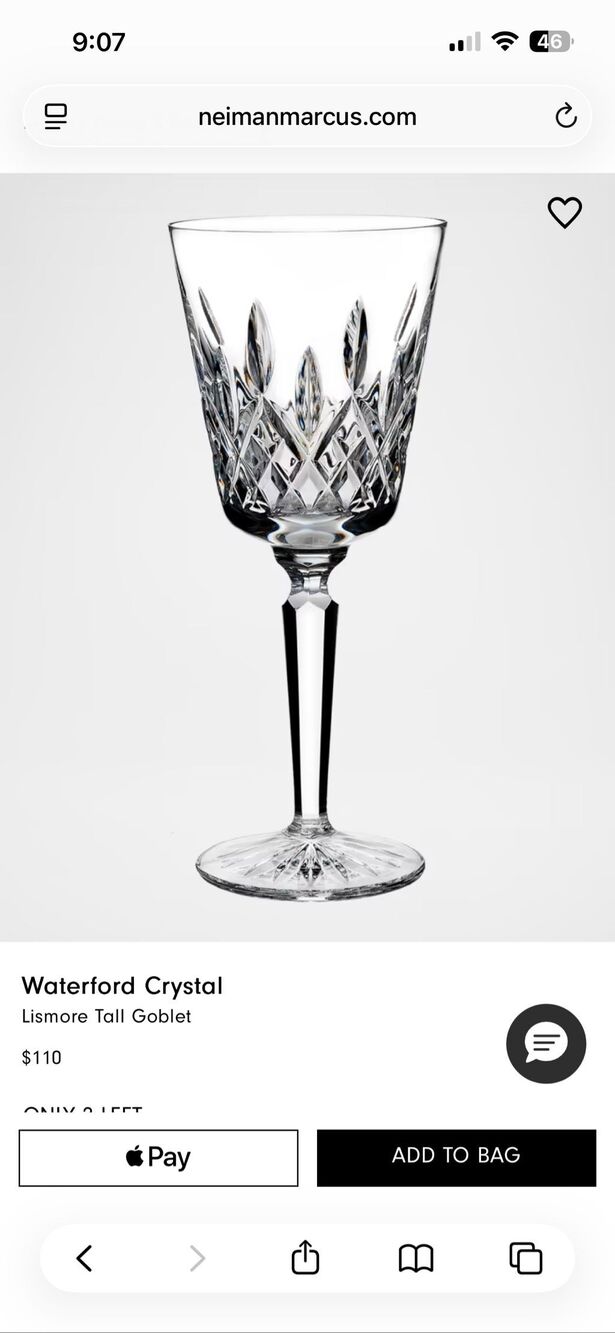 New with tags Waterford Lismore Tall Goblets pair MSRp $220